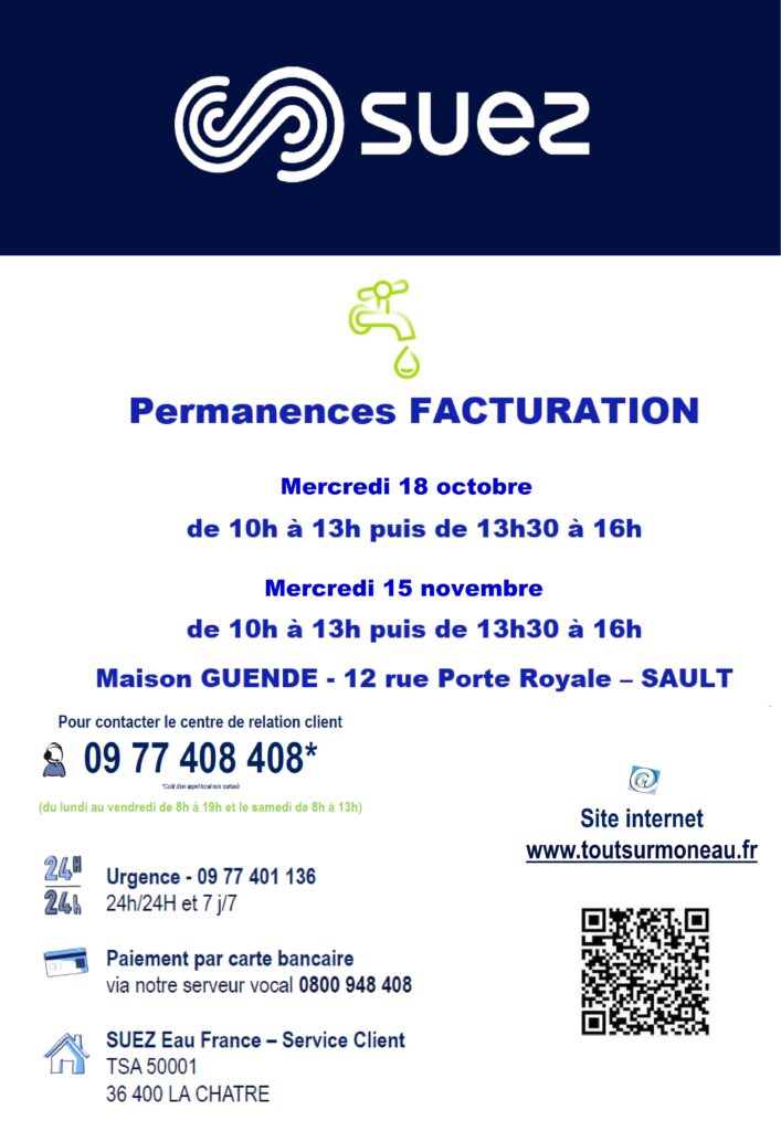 affiche permanences SUEZ